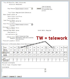 ITAS telework request